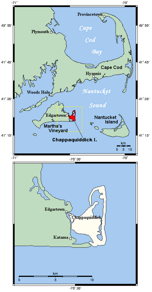 Chappaquiddick Island map for kids