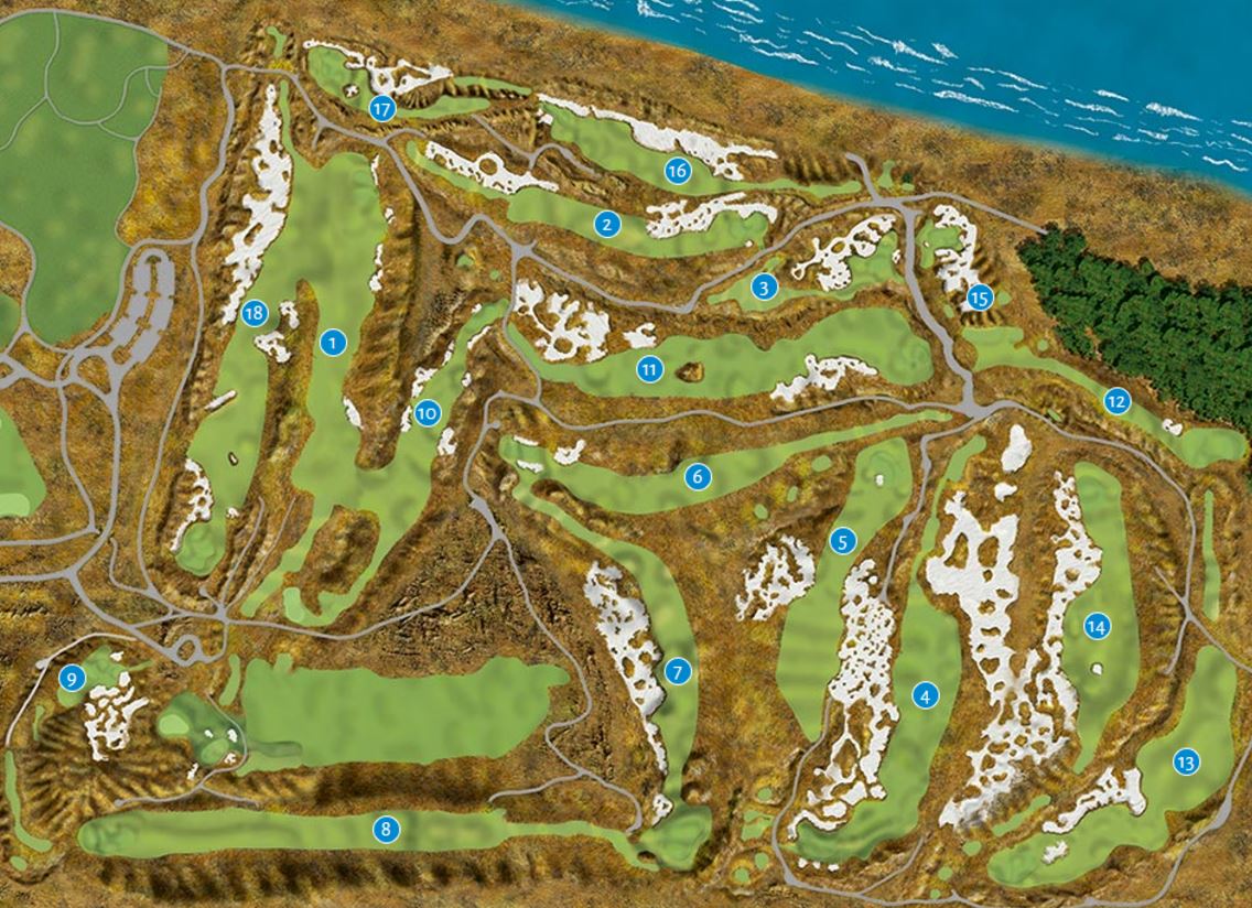 Map of Chambers Bay Golf Course