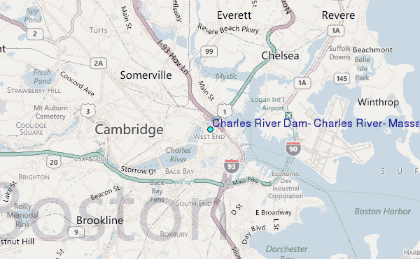 Charles River Dam, Charles River, Massachusetts Tide Station Location Guide