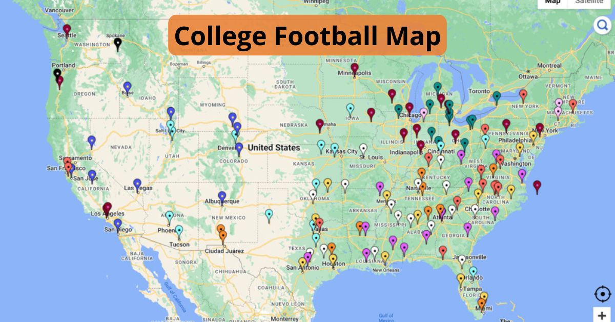 College Football Teams Map