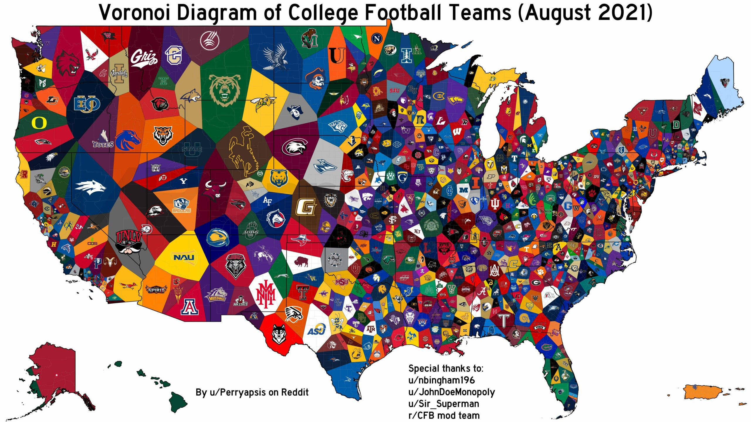 Map Of CFB Teams