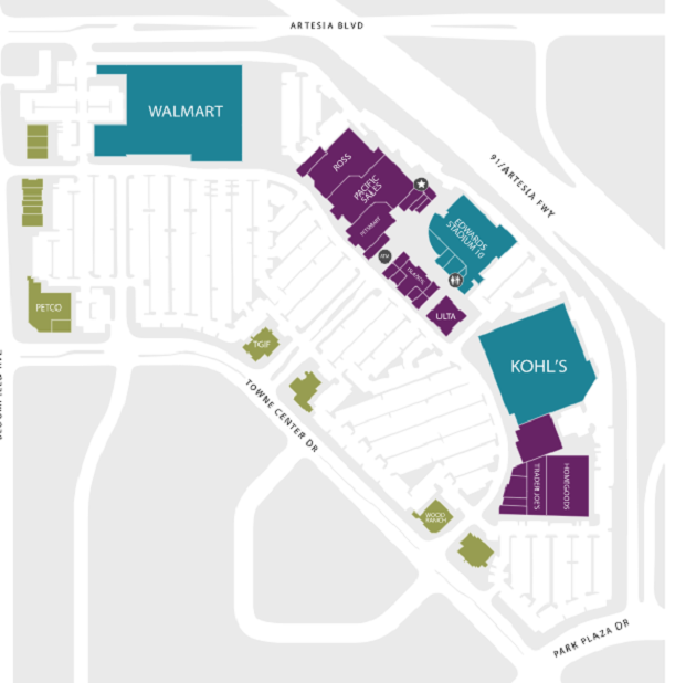 Cerritos Towne Center Detailed Layout