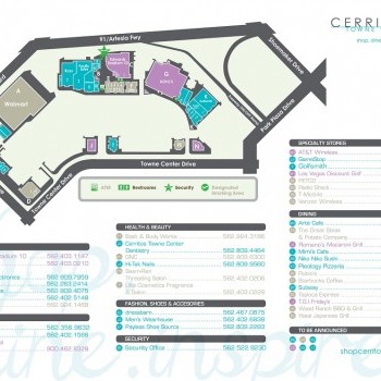Cerritos Towne Center - store list, hours