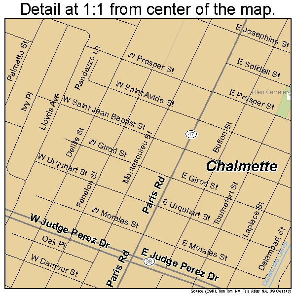 Chalmette Louisiana Street Map 2214135