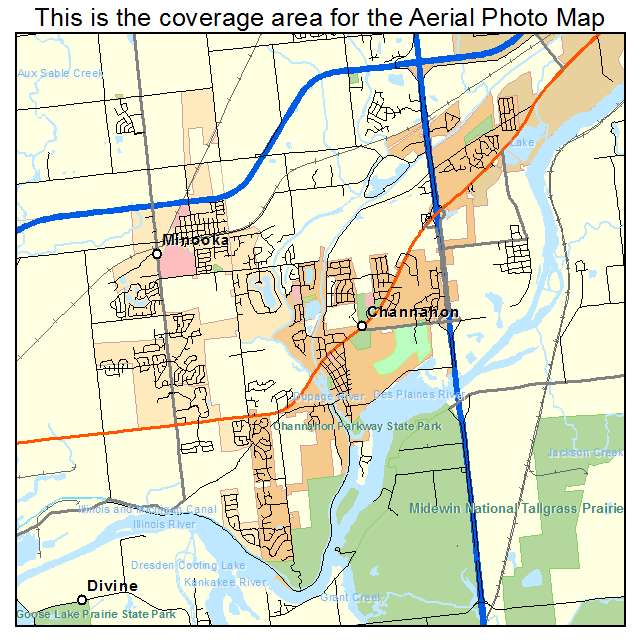 Aerial Photography Map of Channahon, IL, Illinois