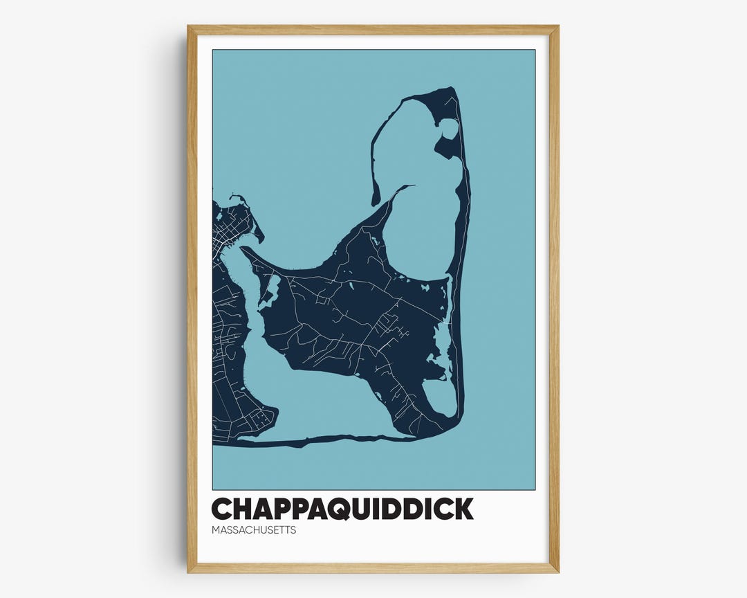 Chappaquiddick Island map print