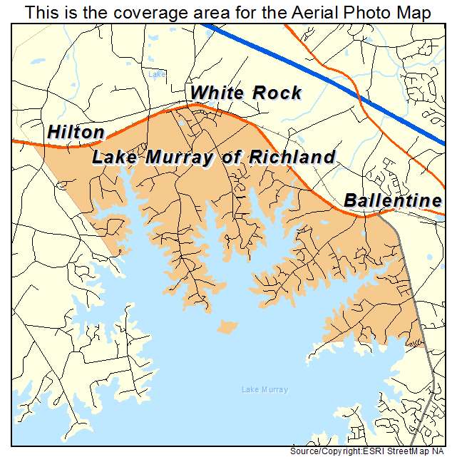 Aerial Photography Map of Lake Murray of Richland, SC