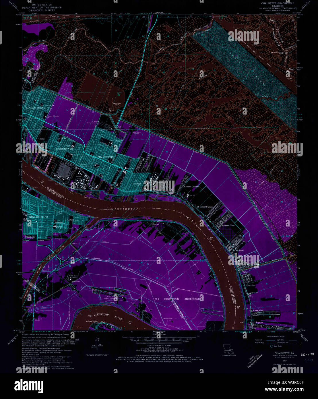 Historic USGS Topographic Map of Chalmette, Louisiana